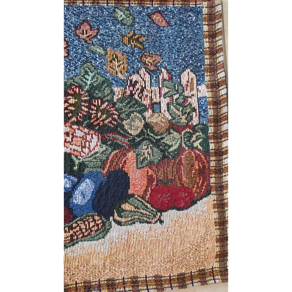 Set 4 Happy Harvest Woven Tapestry Placemats Scarecrow Pumpkin Fall Cottagecore